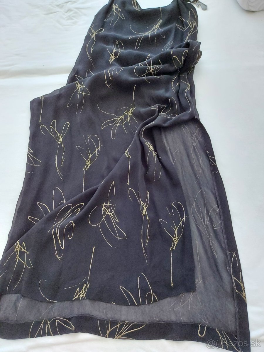 Šaty čierne zlatý vzor - 5