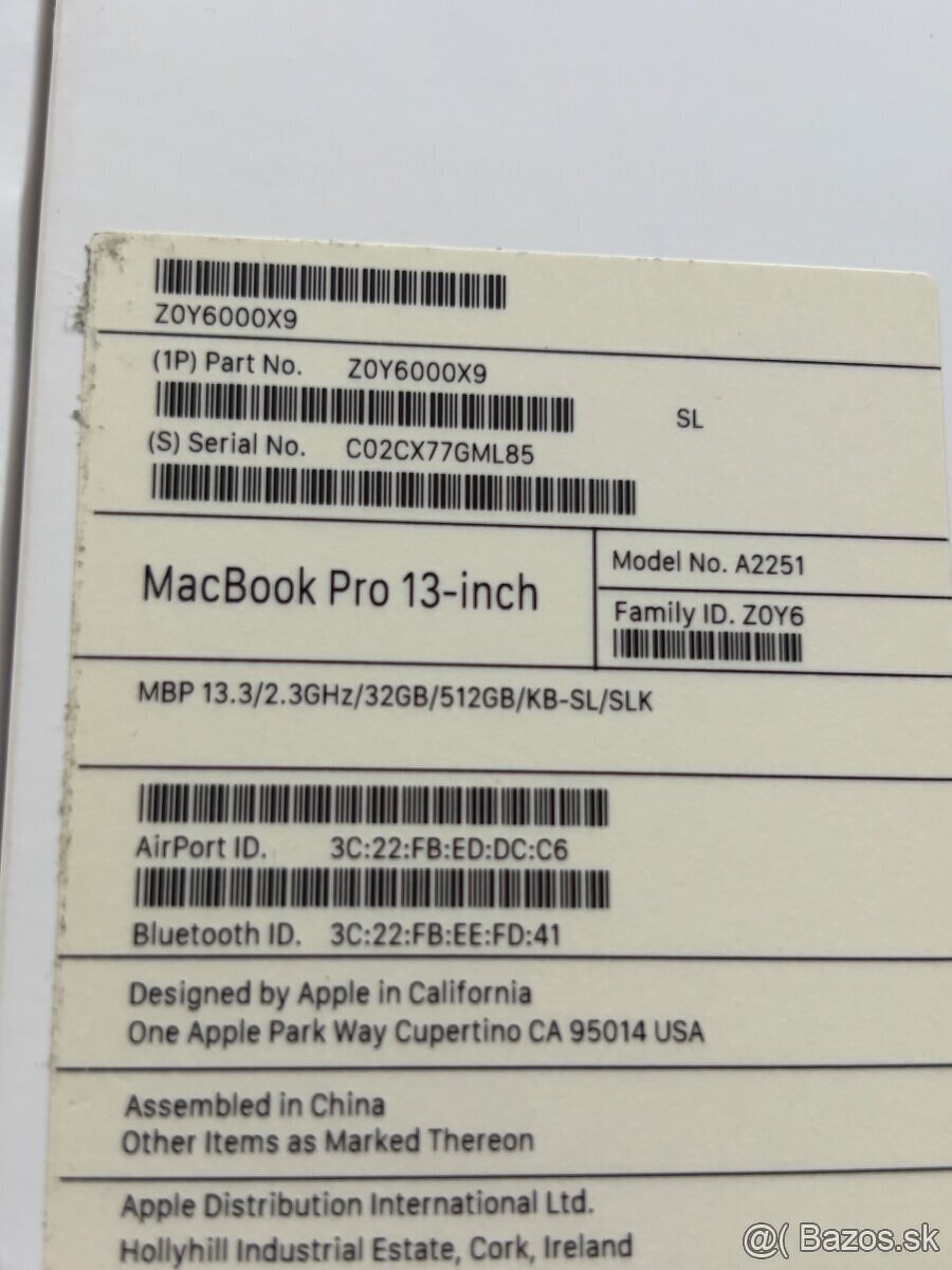 MacBook PRO i7 — A2251 — model 2020 - 5