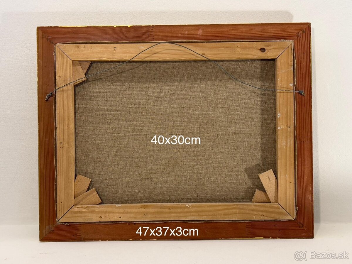 Olejomaľba chalupky s dievčatkom - 5