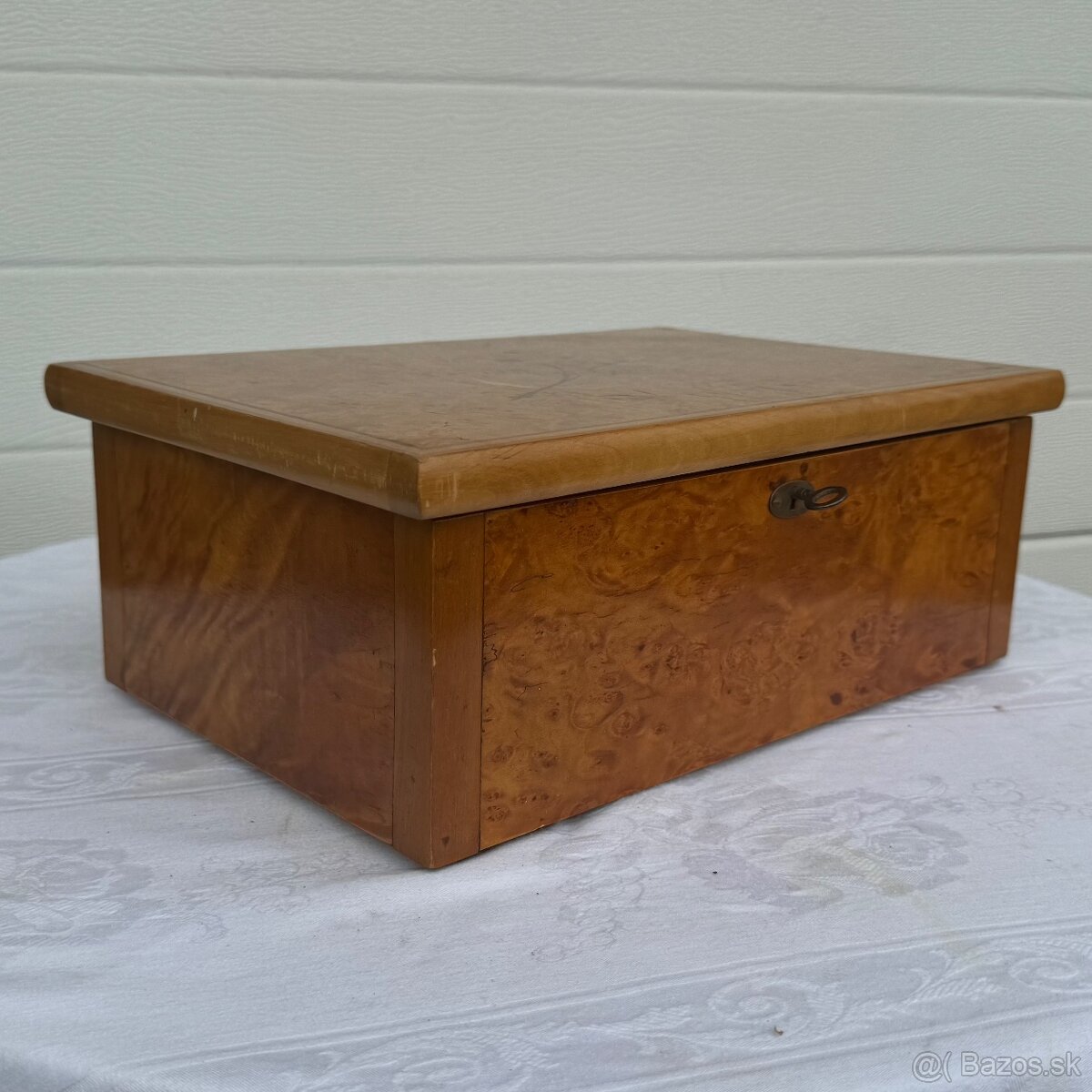 Starožitná velká šperkovnice – truhla s klíčkem - 5