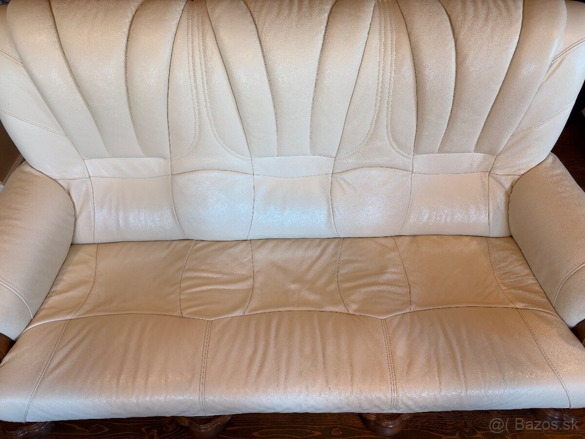 Sedacia kožená suprava dub masív - 5