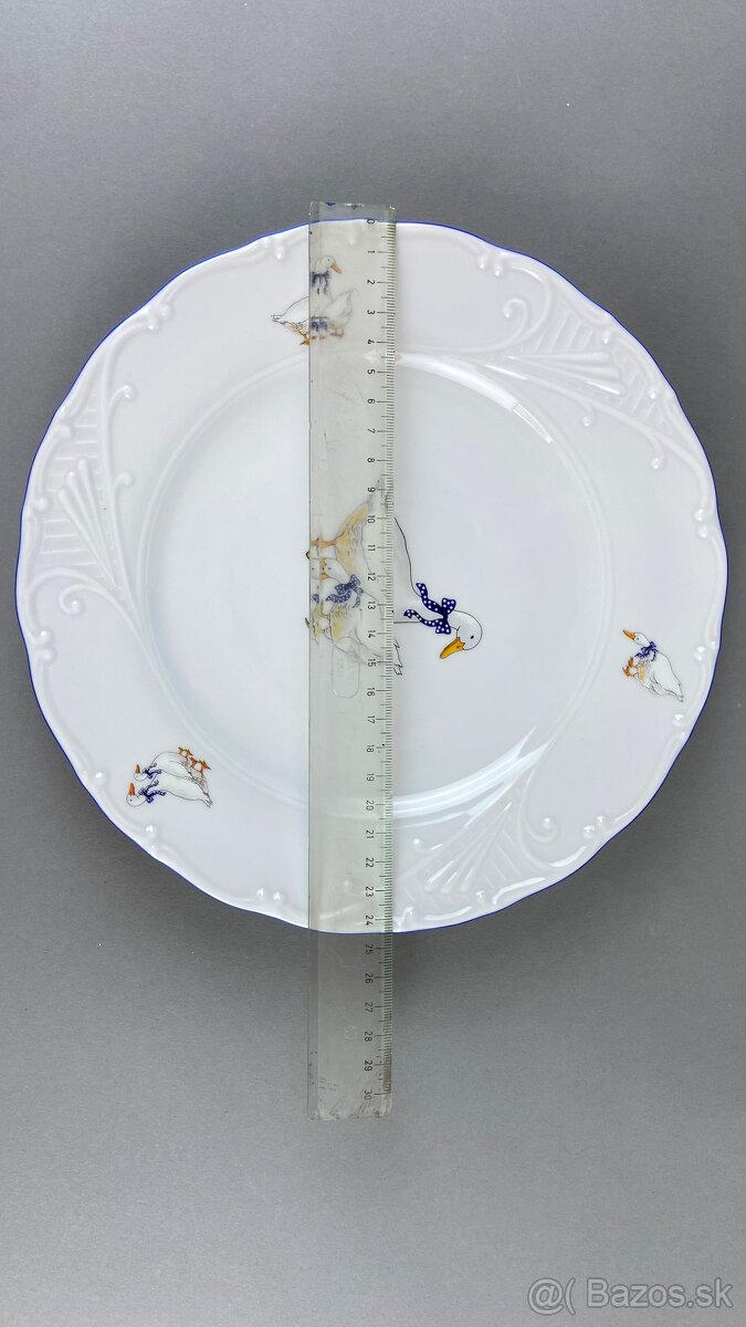 Porcelánová súprava pre 6 osôb husi, modrá linka - 5