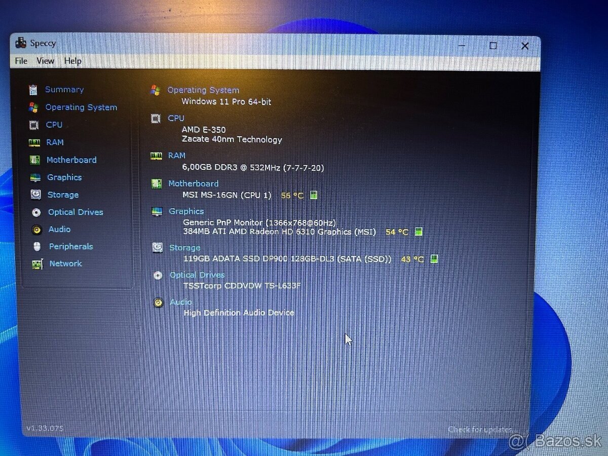 MSI A6500(GE60) s 15,6"HD LCD,AMD,6gb ram,128gb ssd - 5