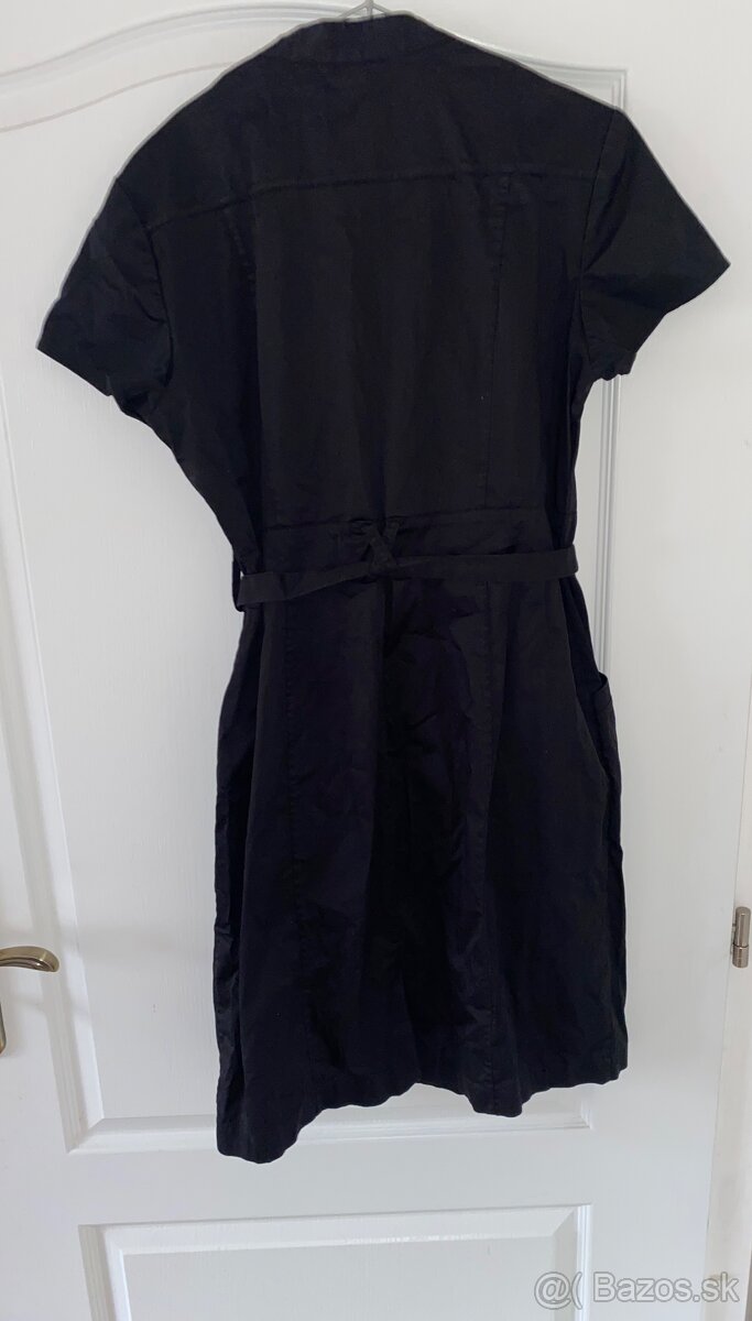 H&M cierne saty s vackami a opaskom velkost 42 (XL) - 5