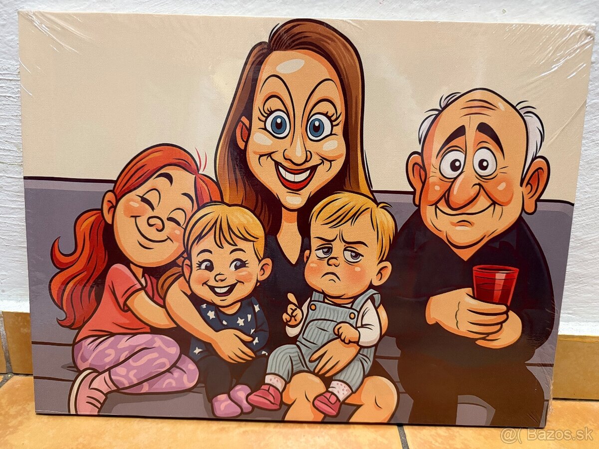 Karikatúra na plátne v ráme - 5