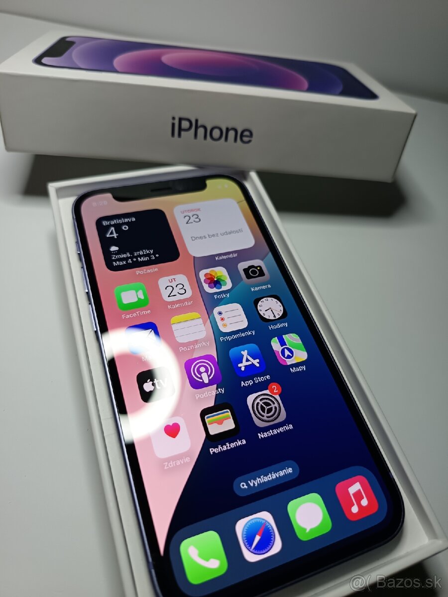 Iphone 12 mini fialový 64gb,TOP PONUKA, NOVÁ BAT.100% - 5