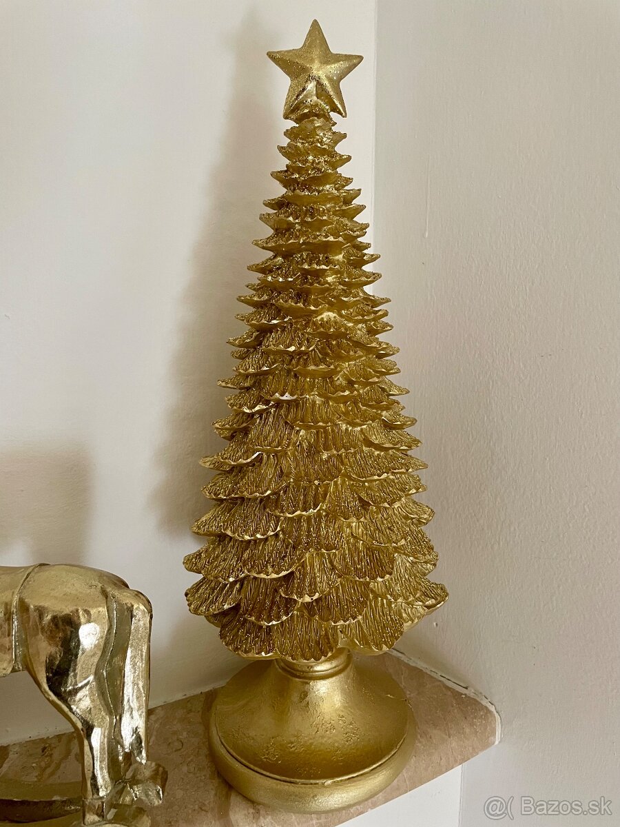 vianoce -xxl luxusný zlaty stromcek 42cm - 5