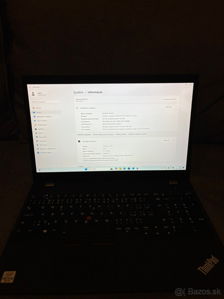 Lenovo Thinkpad T15 G1 | i5-10310U 4.4GHz | 16GB DDR4 - 5
