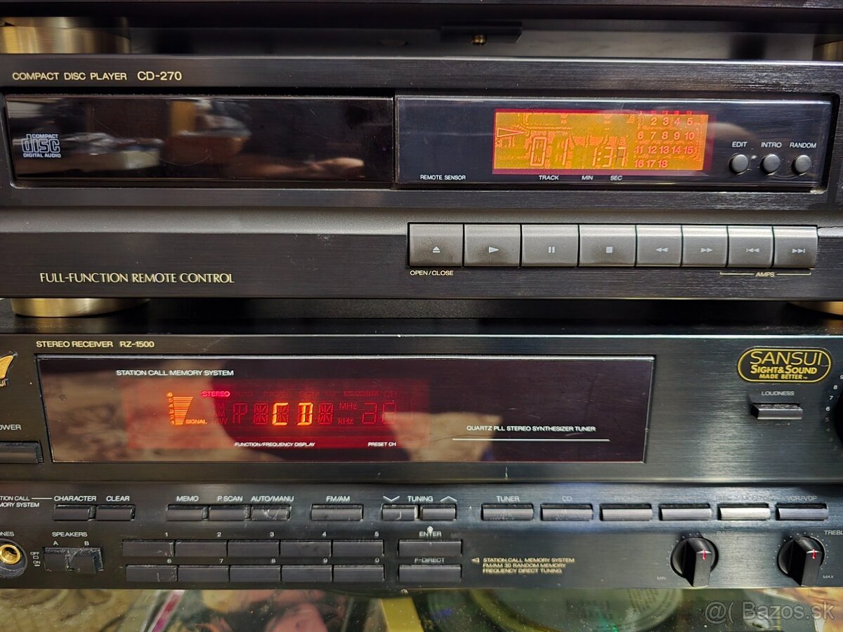 SANSUI RZ-1500 +CD-270 +dvojkazetový deck D-X119W - 5