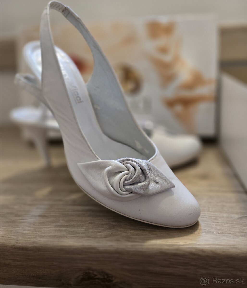 Dámske biele topánky 37 svadobné - 5