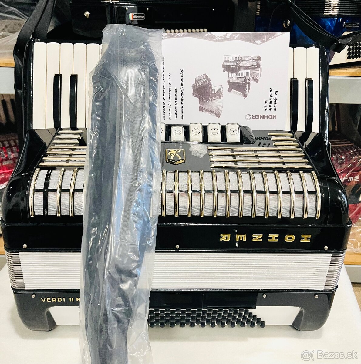 Predám akordeón Hohner Verdi II N- 96 Basový - 5