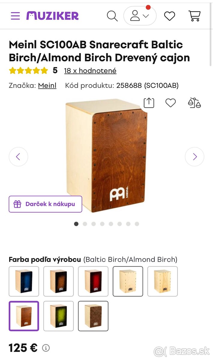 Drevený cajon Meinl - 5