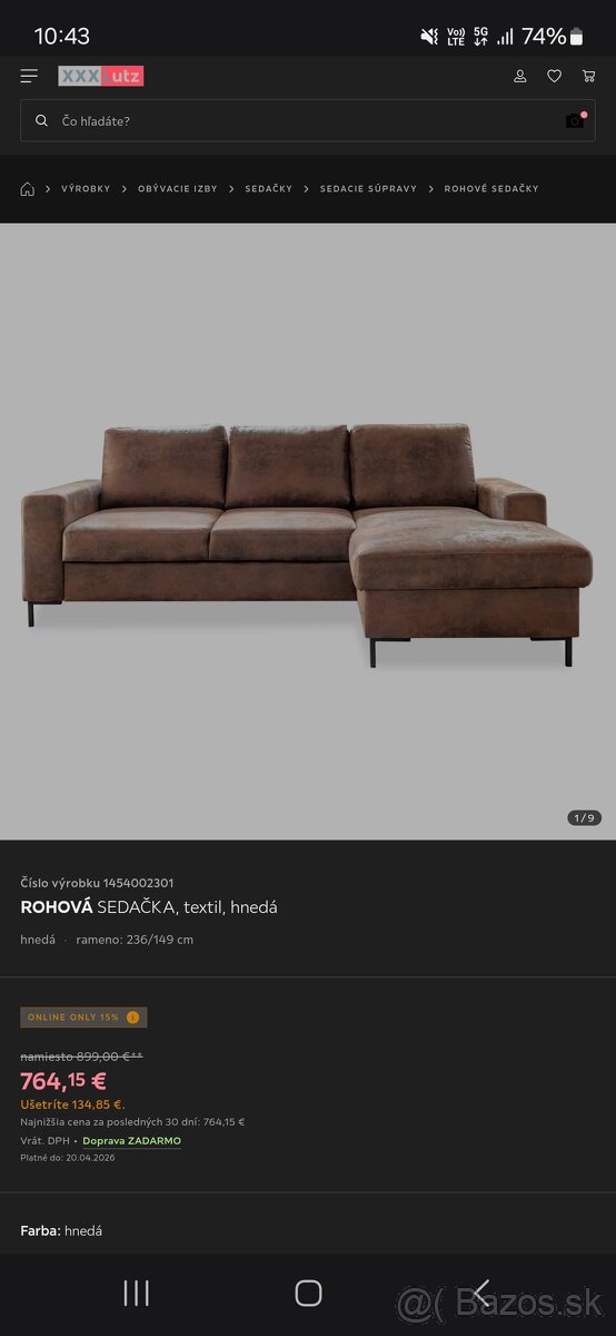 Kožená rohová sedačka - 5