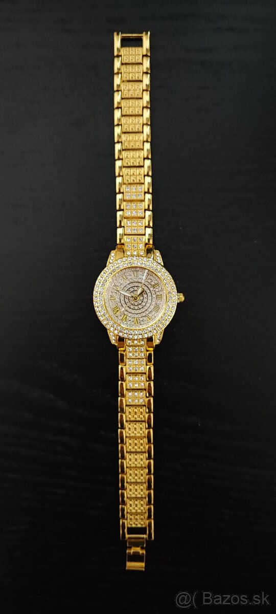 Zlaté dámske hodinky s náramkom, prsťeňom, náhrdelníkom a .. - 5