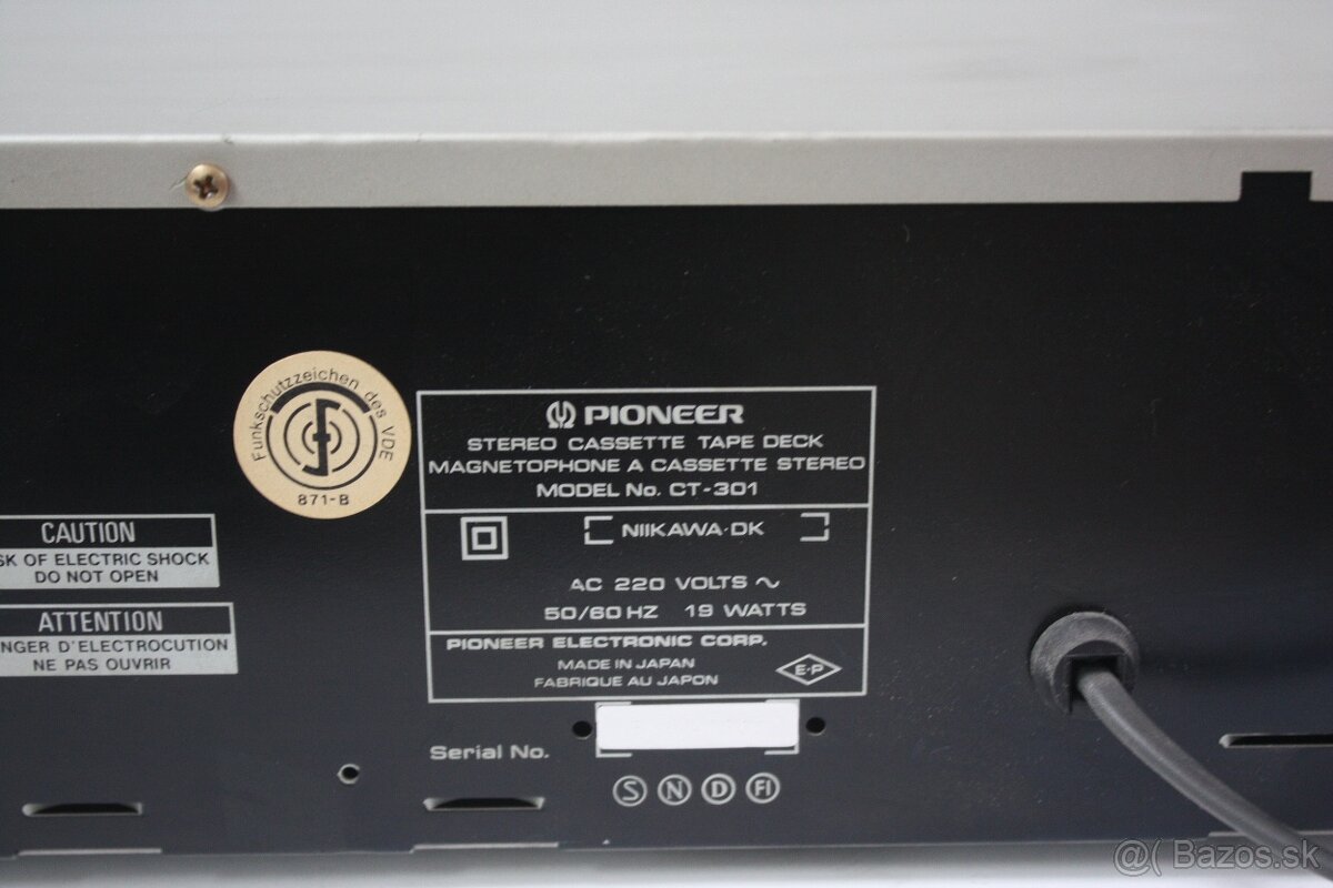 predám PIONEER KAZ. DECK CT-301 - 5