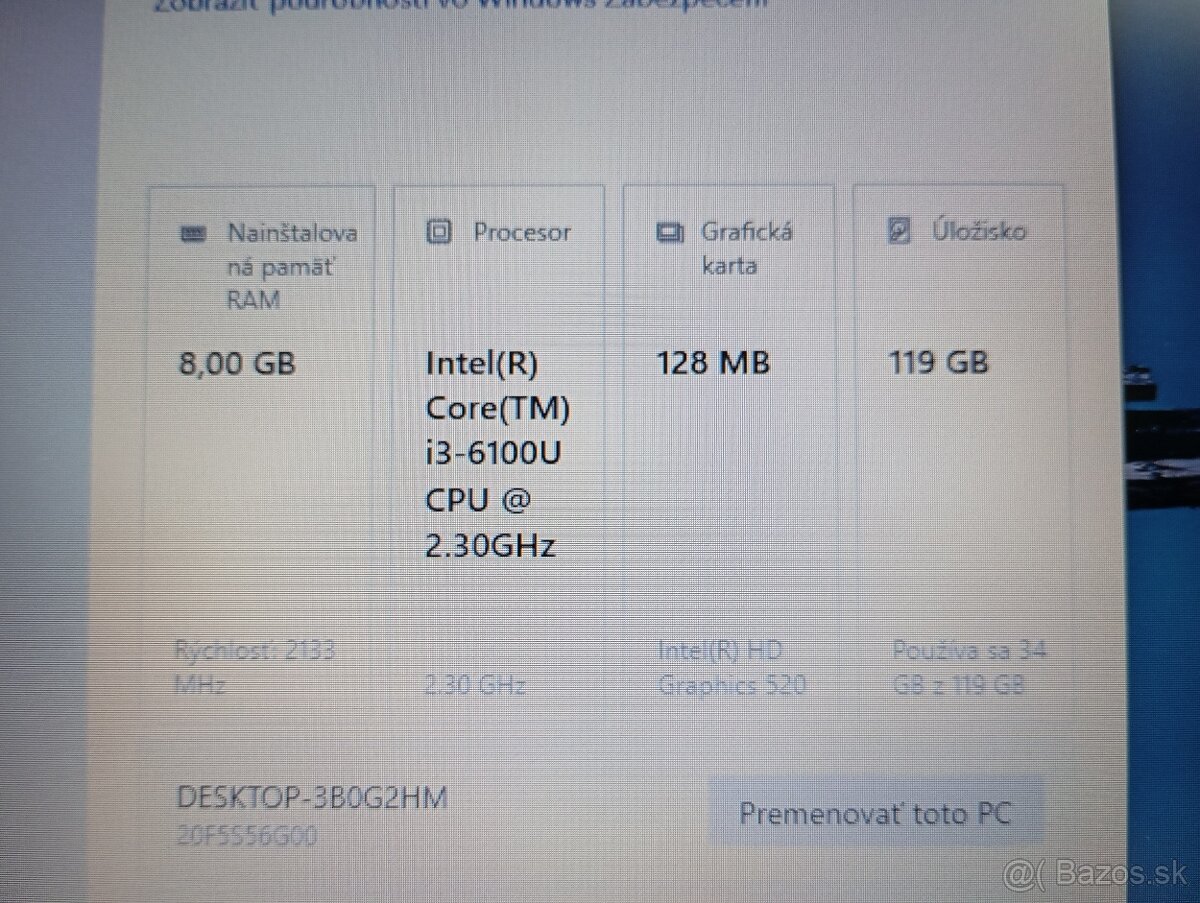 Lenovo Thinkpad X260 + Intel core i3 + 8gb ram + Windows 10 - 5