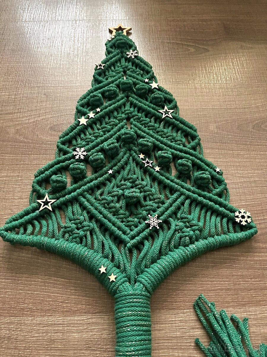 macrame vianočný stromček gold - 5