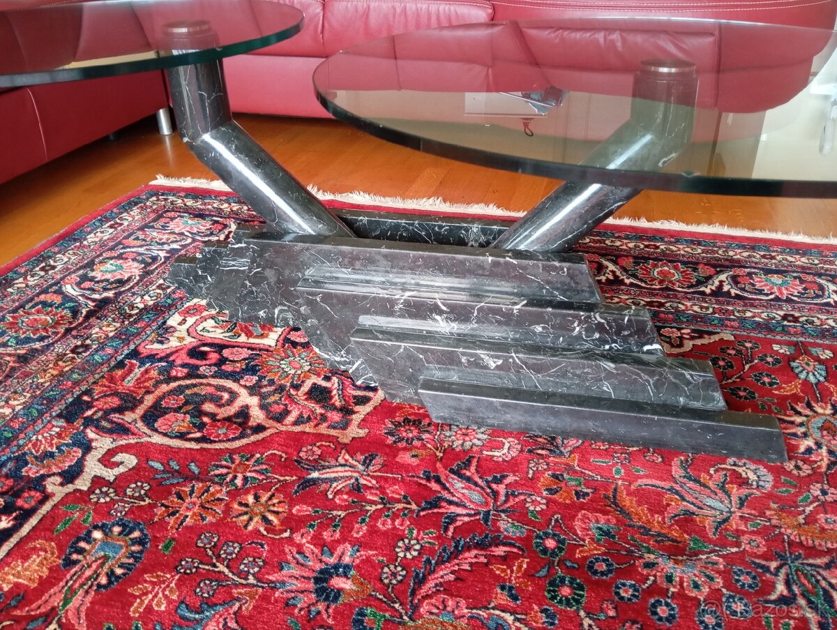 ✨Dizajnový mramorový stolík s tvrdenými sklami✨ - 5