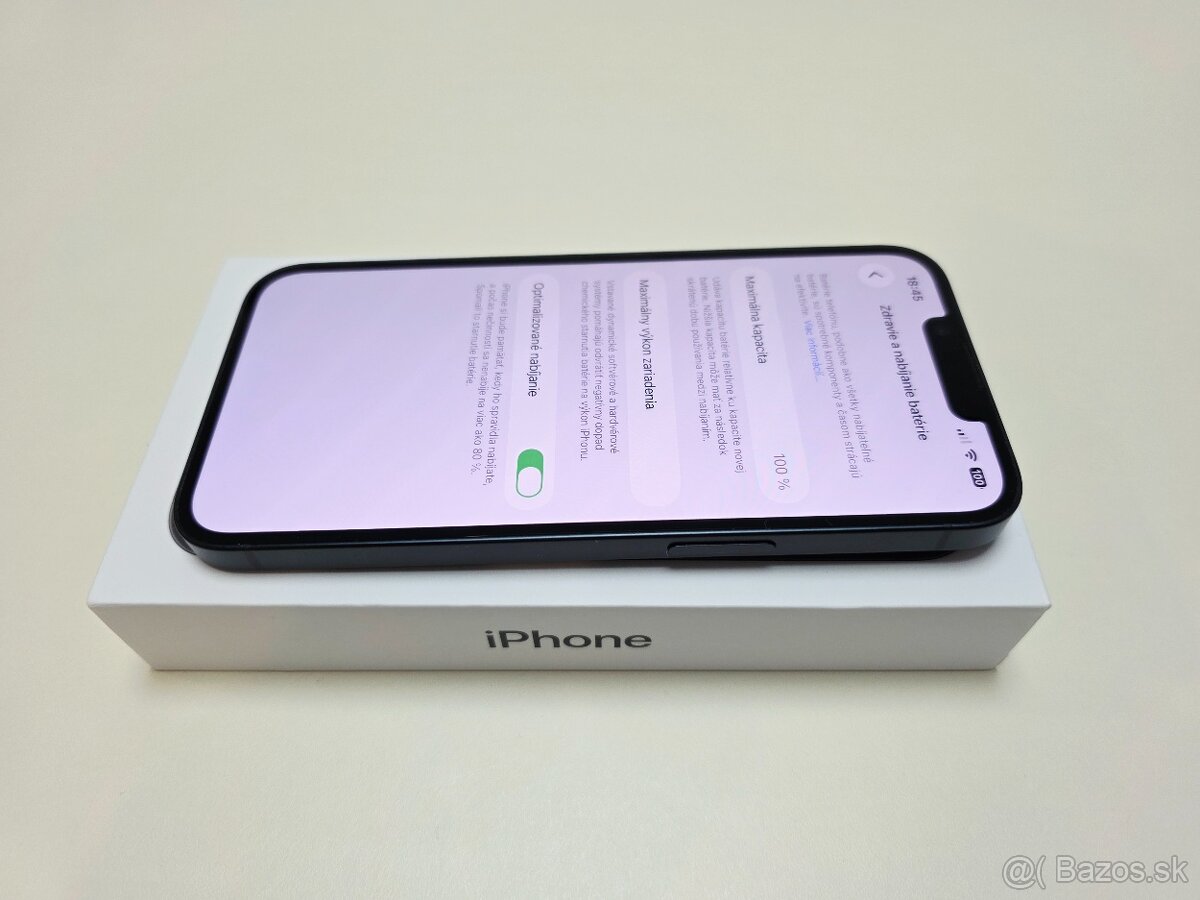 Predám Apple iPhone 14 128gb MIDNIGHT BATERKA 100% - 5