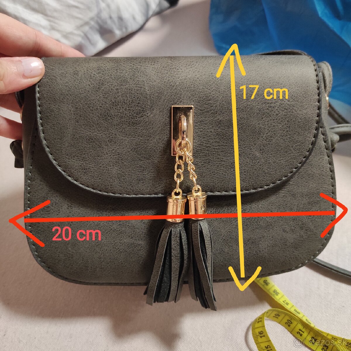 Crossbody kabelka sivá - 5