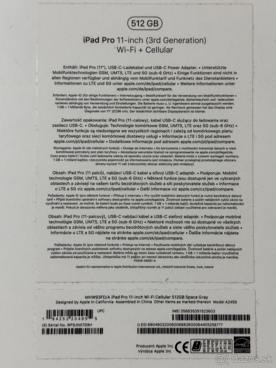 ZNÍŽENÁ CENA iPad Pro 11" (2021) 512GB WiFi + Cellular - 5