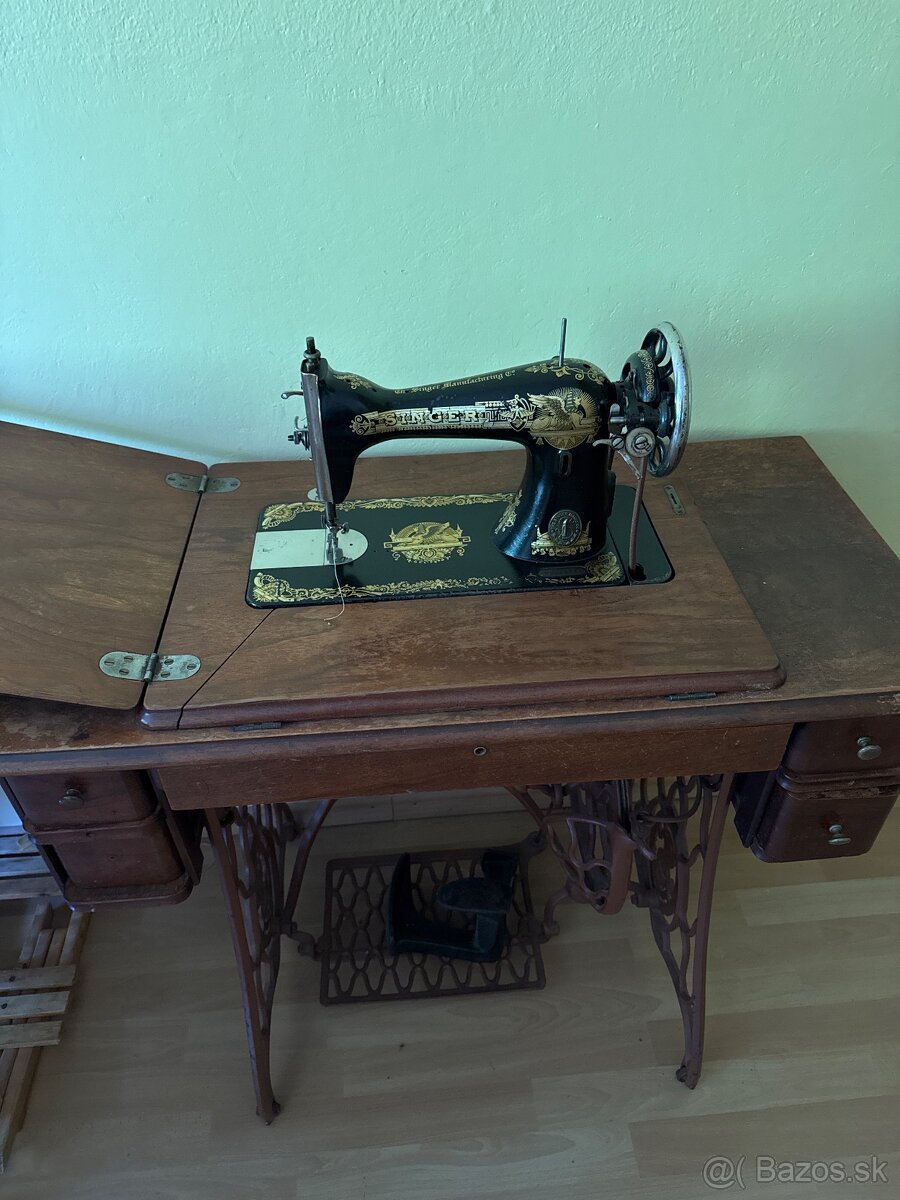Predám starožitný šijací stroj SINGER (cca 1910) – originál - 5
