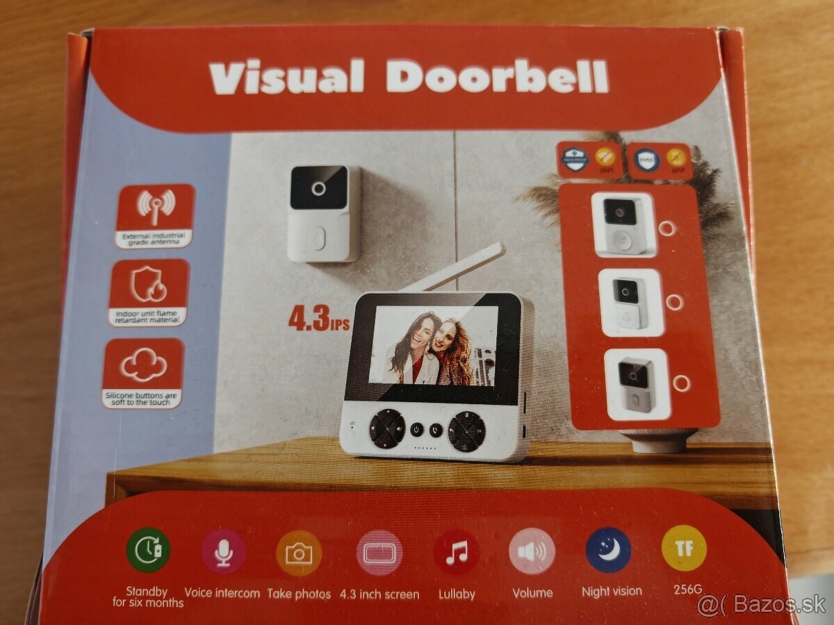 Bezdrôtový video zvonček s HD kamerou a 4,3" IPS displejom - 5