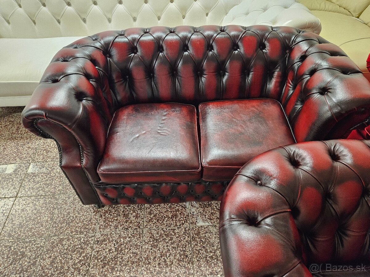 CHESTERFIELD ŠTÝL - V TOP STAVE 3+2+1/DVOJFAREBNÁ - 5