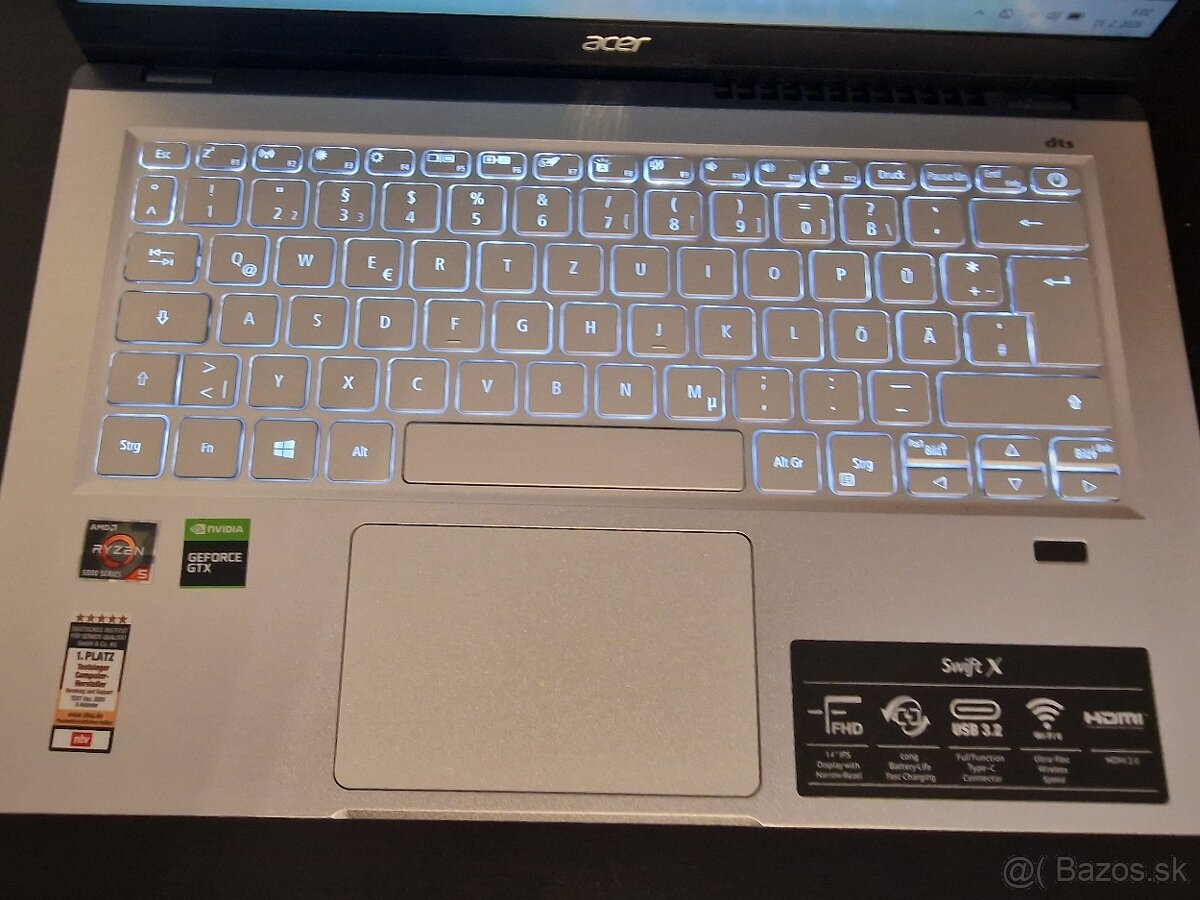Herný notebook Acer Swift Gtx 1650 - 5