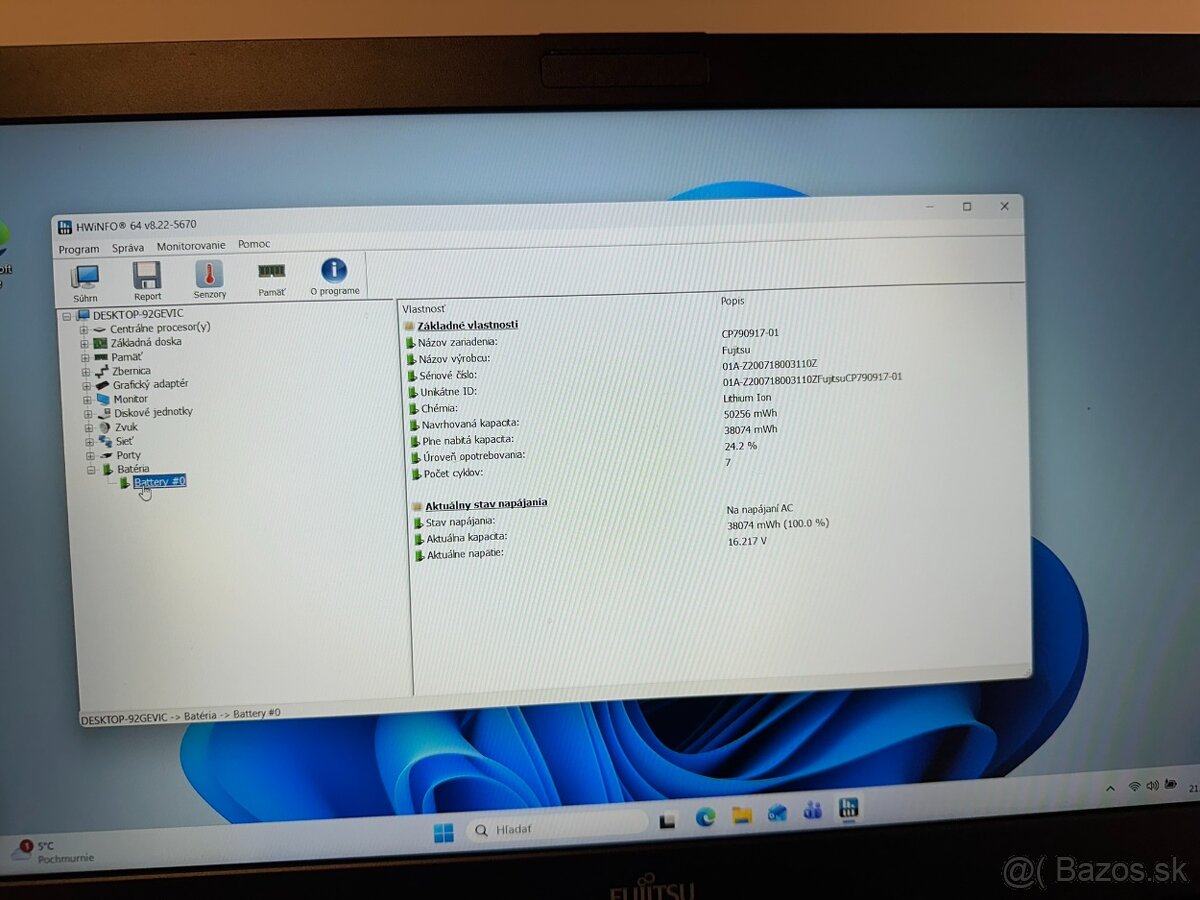 Fujitsu E559 / i5-8265U / 8GB RAM / 512GB SSD / Win 11 - 5