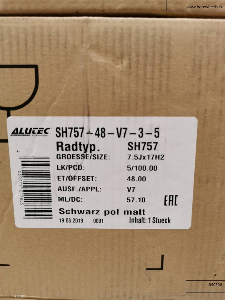 Škoda Fabia, Rapid, Scala alu disky 5x100 R17 ET48 7,5J 1207 - 5
