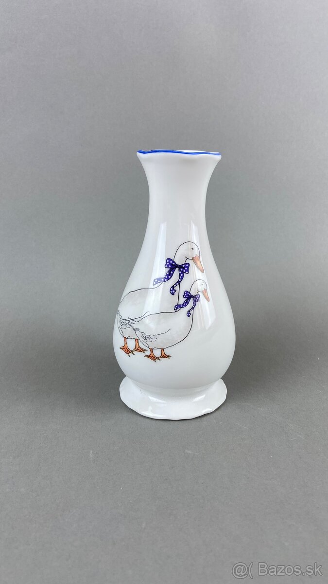 Váza s motívom husí, modrá linka, MZ - 5