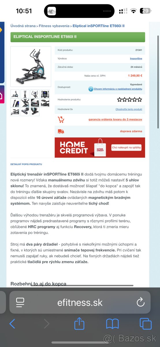 Eliptický trenažér Insportline ET660i II - 5