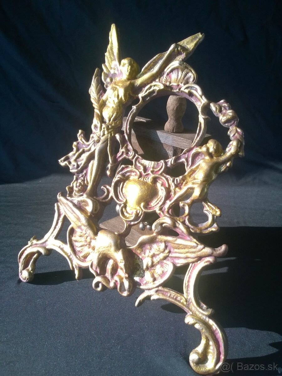 starý kovový historický rámček na hodiny - 5