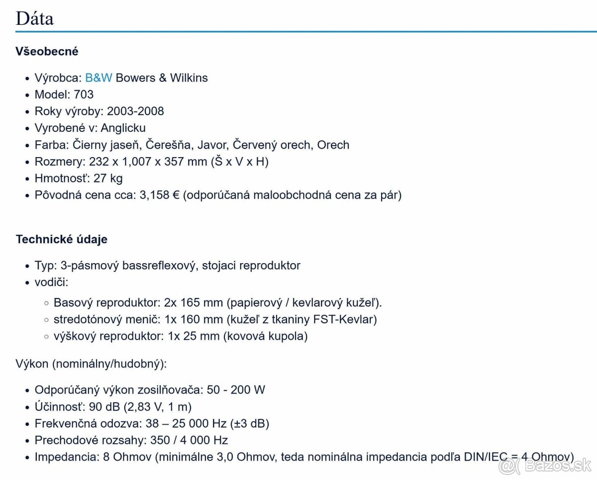 Bowers & Wilkins 703 - 5