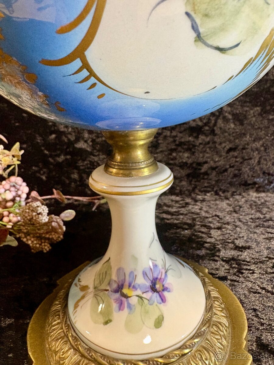 Starozitna porcelánové amorálne s bronzom, znacena - 5