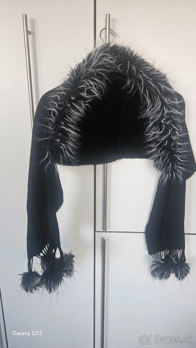 Sál - čiapka s kožušinkou - 5