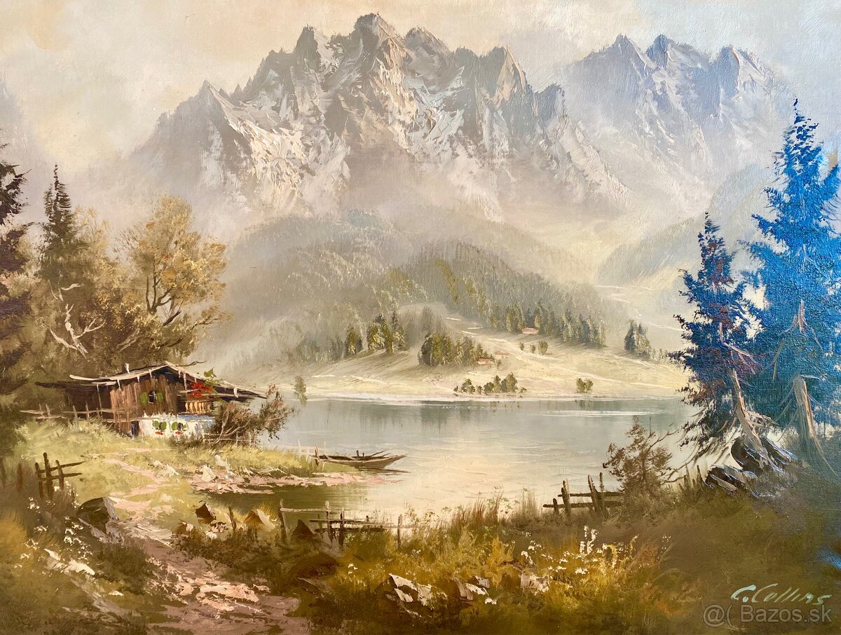 Starý krásný obraz v nádherném rámu - 5