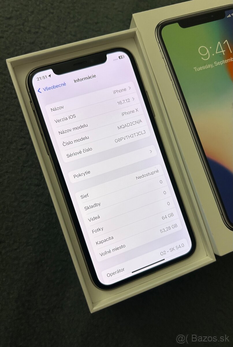 iPhone X 64GB Silver - 100% batéria - 5