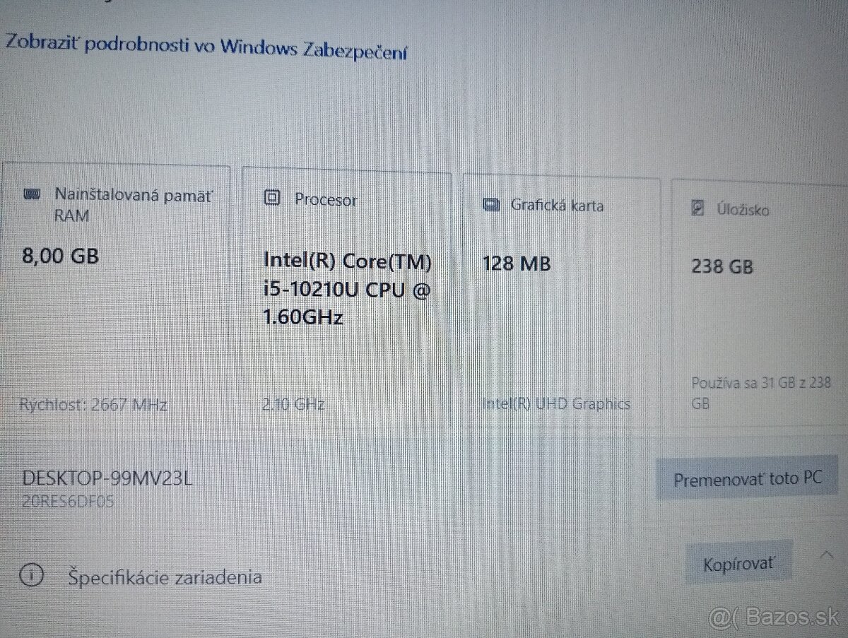 rozpredám notebook Lenovo thinkpad e15 - 5
