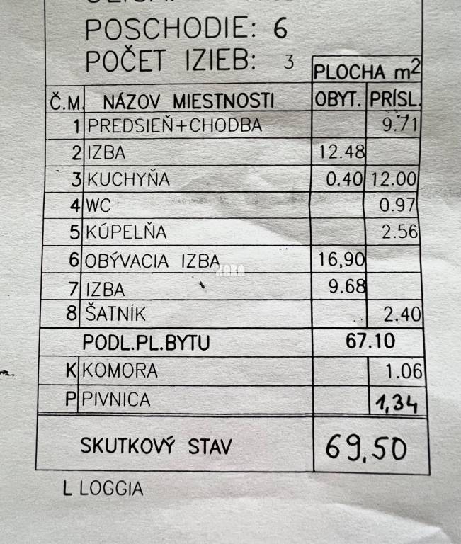 FURČA - KROSNIANSKA - 3 izbový byt pražský typ, 70 m2 + logg - 5