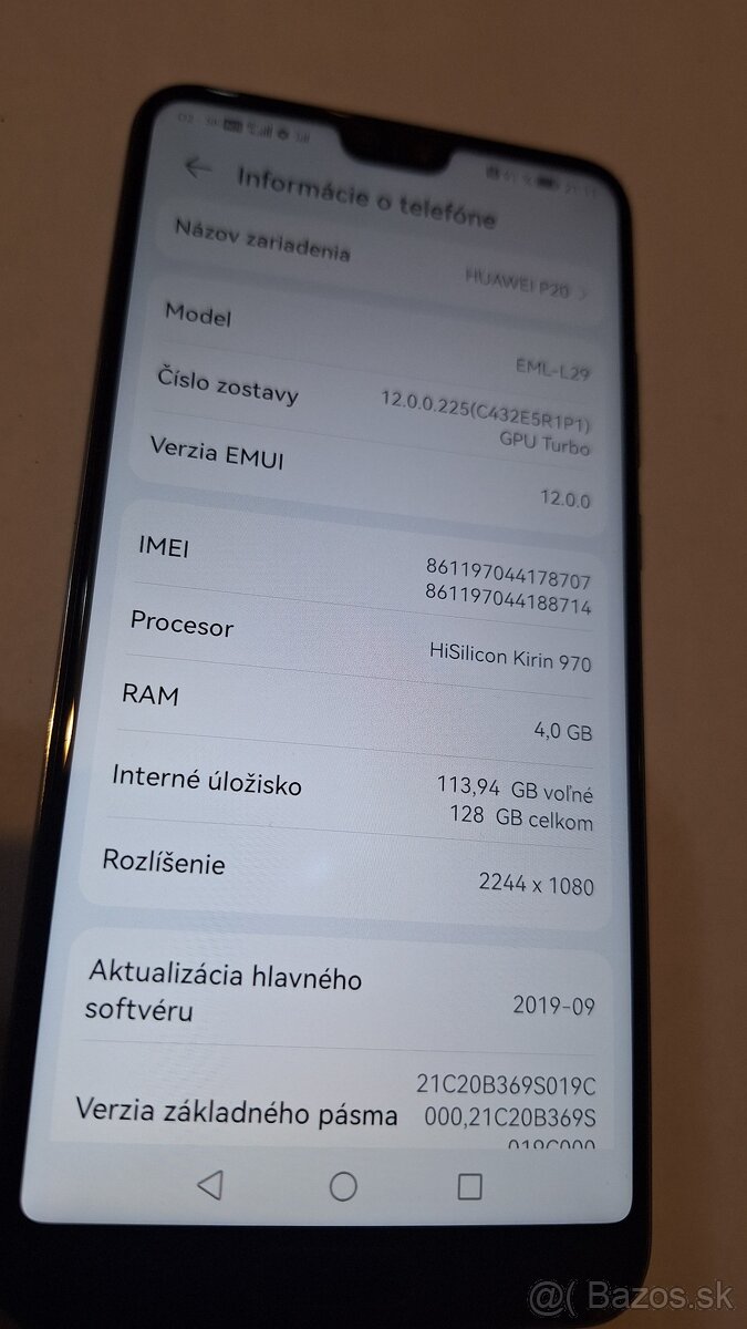 Huawei P20 4GB/128GB EMUI 12 dual sim - 5