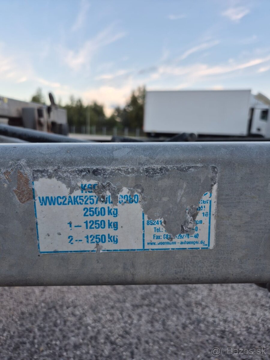 AKB prívesný vozík, preprava AUT, podvalník 2x ossý - 5