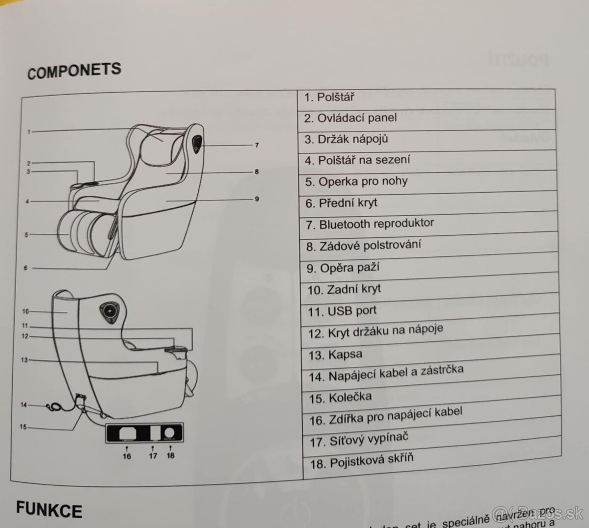 Masážne výhrevné kreslo inSPORTline Scaleta II - 5