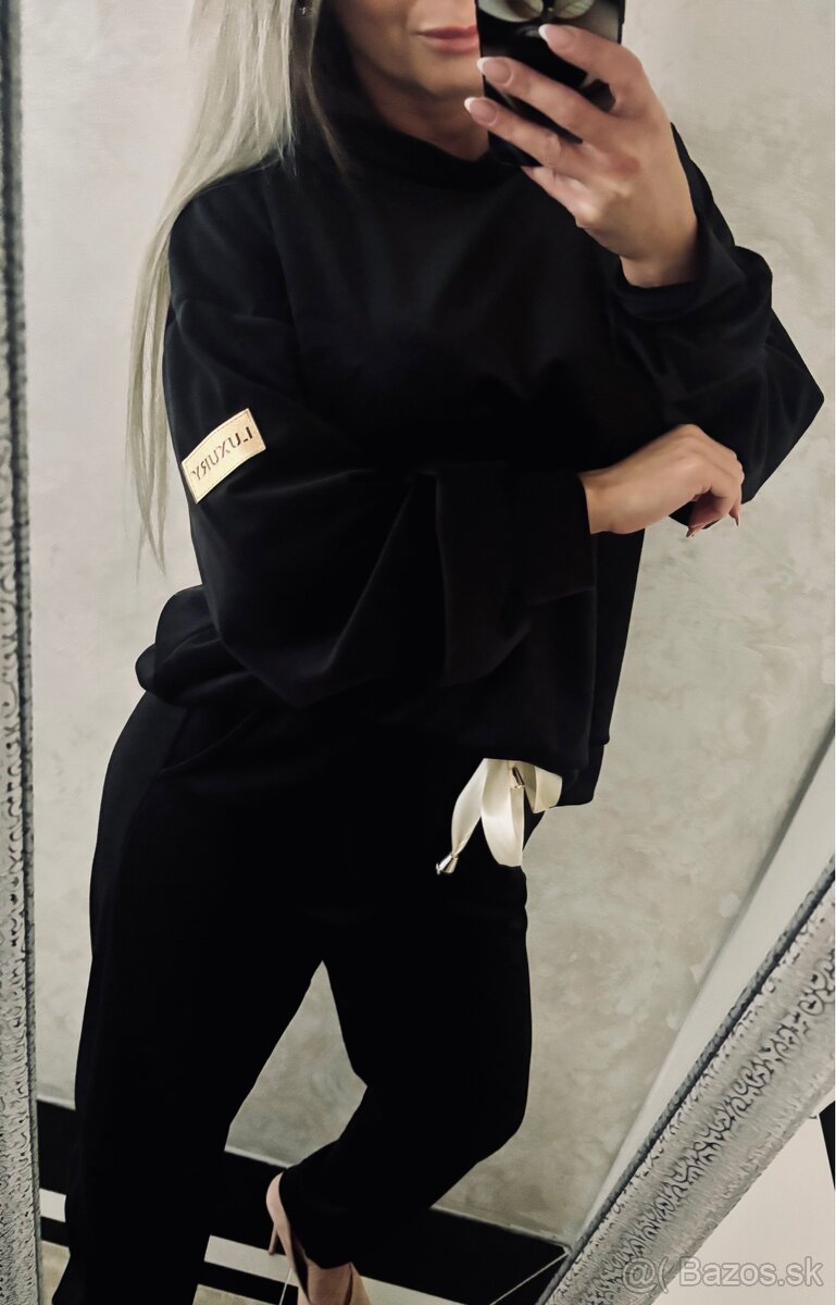 Damska talianska velurova suprava black - 5