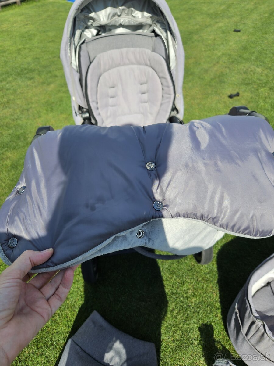 Kočík dvoj kombinácia babydesign Husky zimná výbava - 5