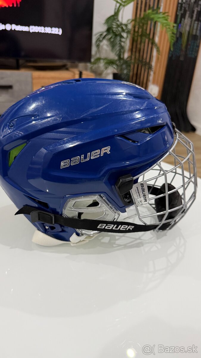 ✅ HOKEJOVÁ PROFI PRILBA - BAUER HYPERLITE = M - L = BLUE ✅ - 5