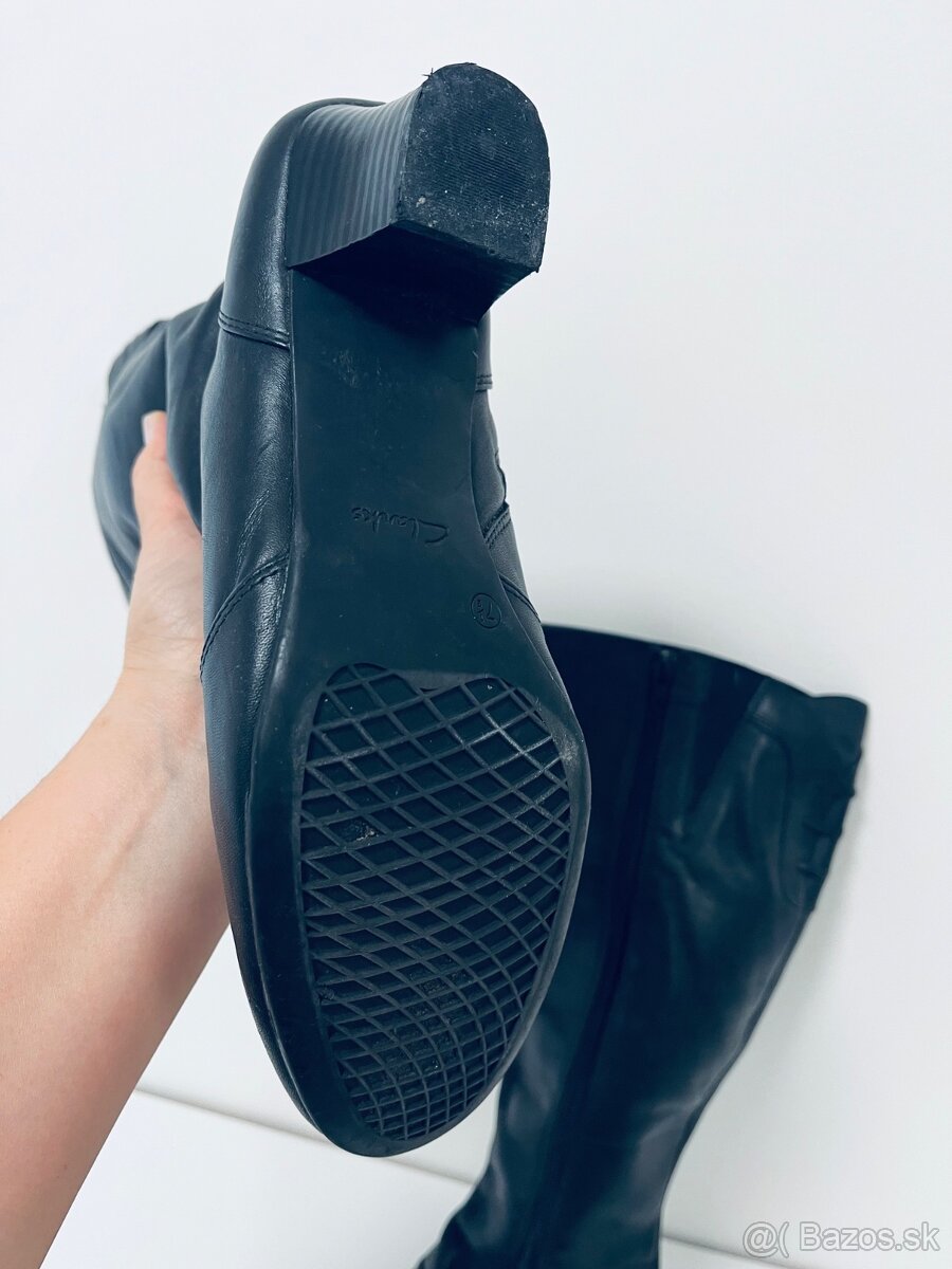 👢 Elegantné Vysoké Kožené Čižmy CLARKS MENDIP - Veľkosť 41 - 5
