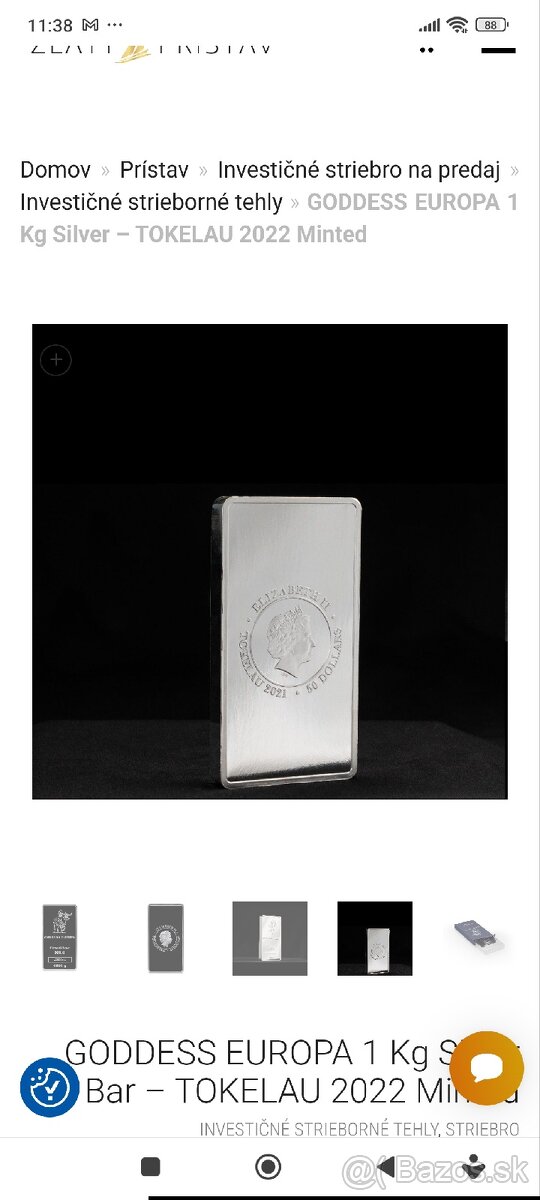 Investičné striebro, tehličky 1 kg. - 5