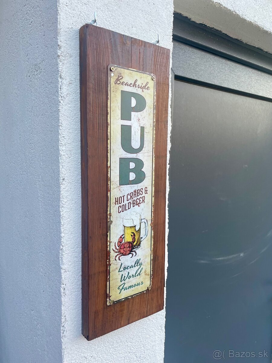 Plechové cedule na dreve - 5